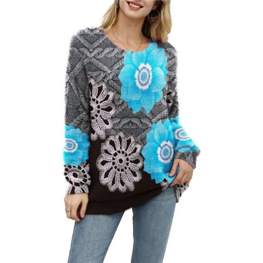 Oversized Pullover Sweaters Women Sweater Graphic Casual Loose Long Sleeve Knit